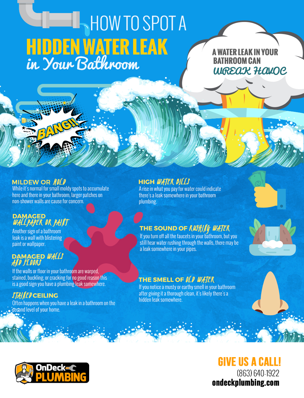How To Spot A Hidden Water Leak In Your Bathroom Infographic